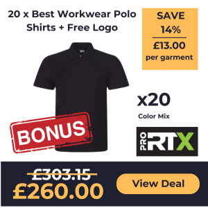 20 x Best Workwear Polo Shirts + Free BONUS!