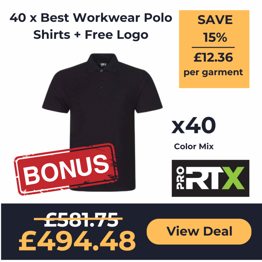 40 x Best Workwear Polo Shirts + Free BONUS